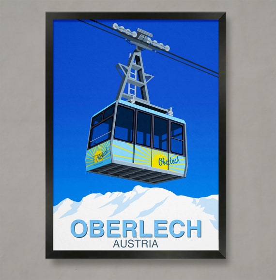 Oberlech Ski Resort Poster Ski Resort Poster Ski Print Snowboard Poster Ski Gifts Ski Poster