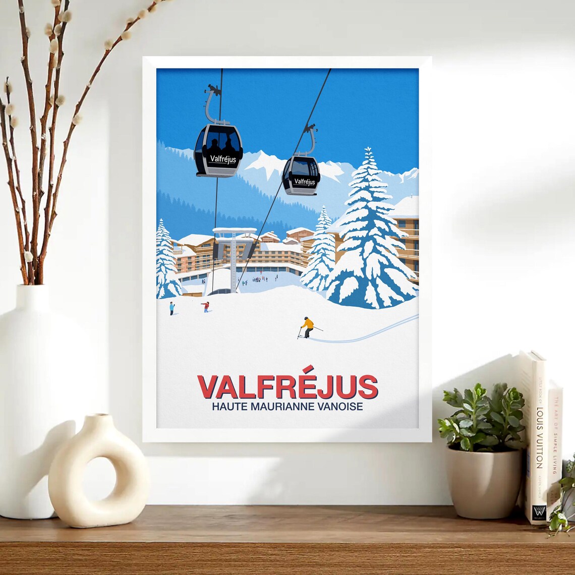 Valfrejus Ski Poster Ski Resort Poster Ski Print Ski Poster Valfrejus Ski Resort Print Valfrejus Ski Print Valfrejus Skiing Poster - Image 4