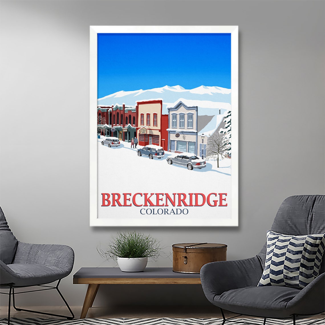 Breckenridge Colorado Snowy Main Street Winter Town Travel Poster - Image 2