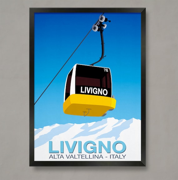 Livigno Ski Resort Travel Poster, Ski Resort Print