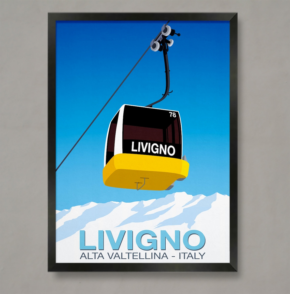 Livigno Ski Resort Travel Poster, Ski Resort Print