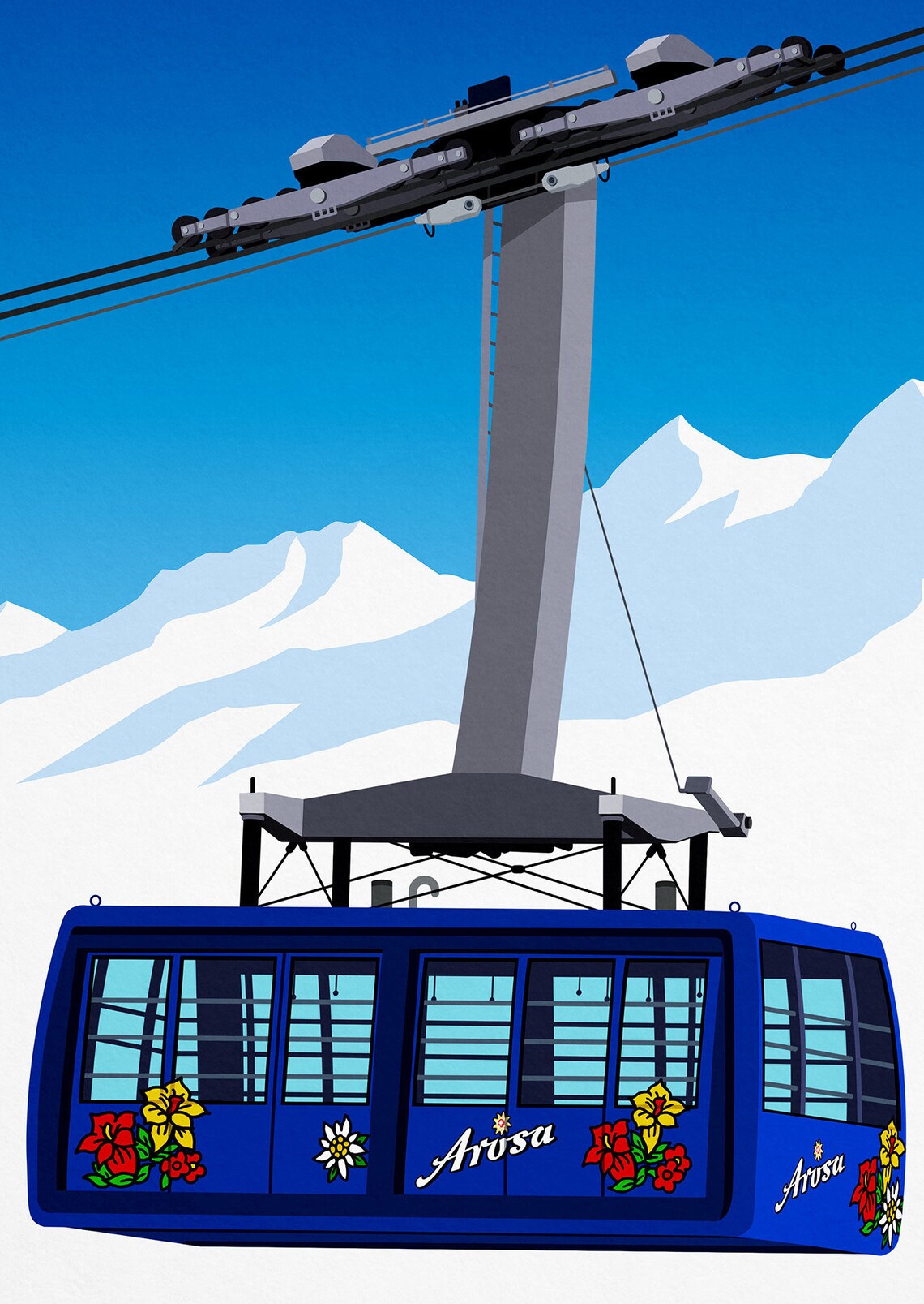 Arosa Ski Resort Poster, Ski Travel Poster - Image 2