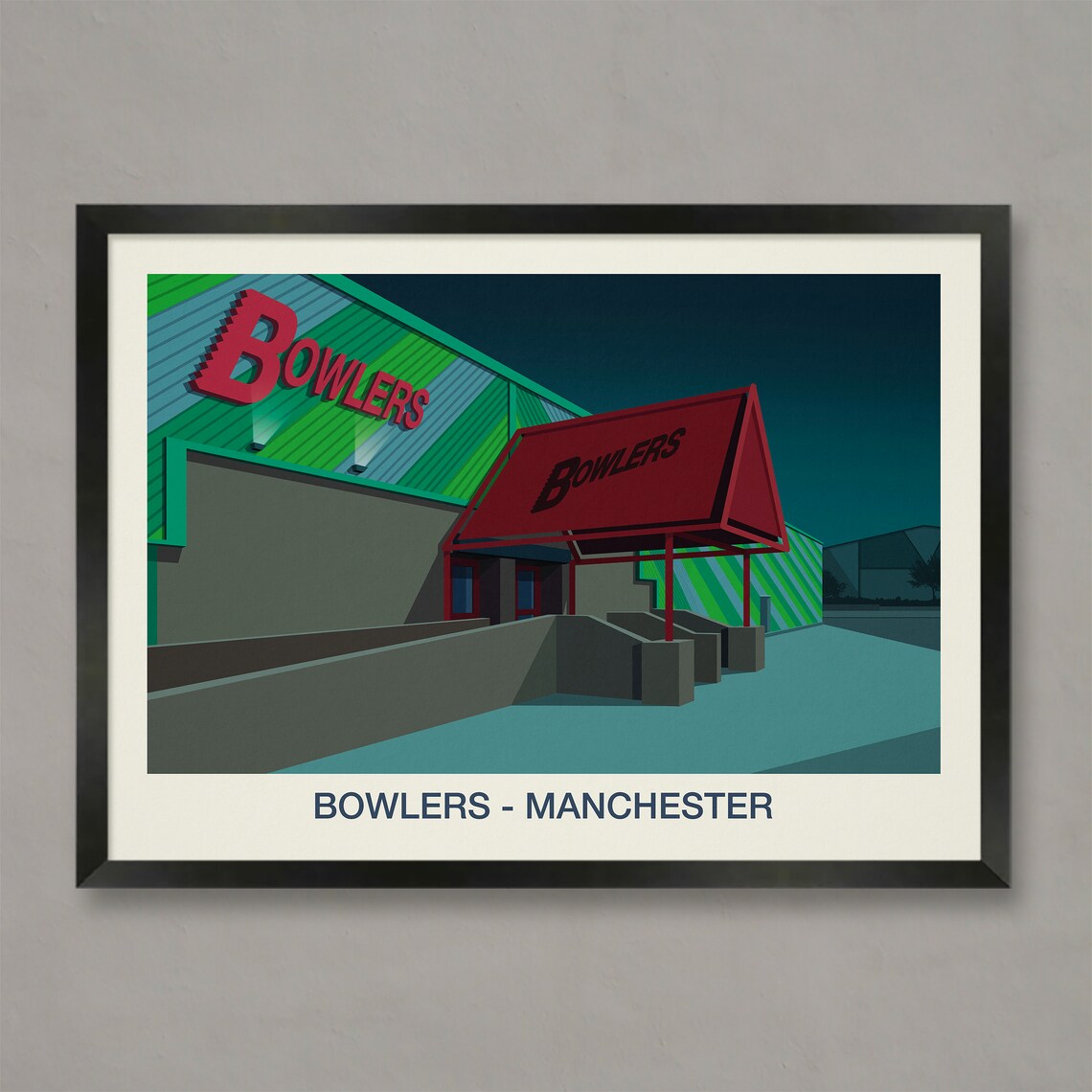 Bowlers Nightclub Poster, Nightlife Wall Art Print