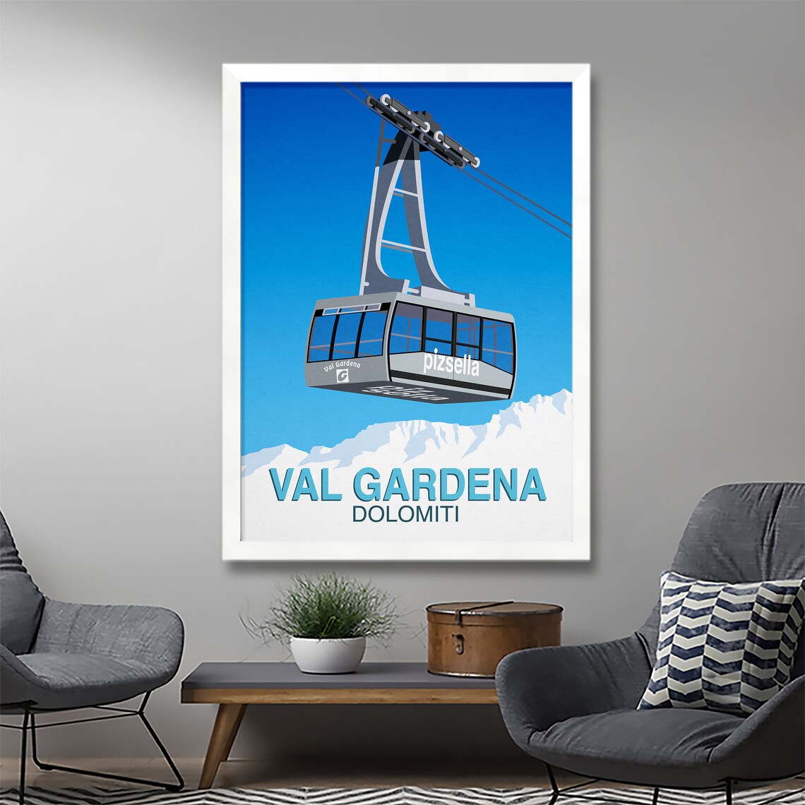 Val Gardena Ski Resort Travel Poster, Ski Print - Image 2