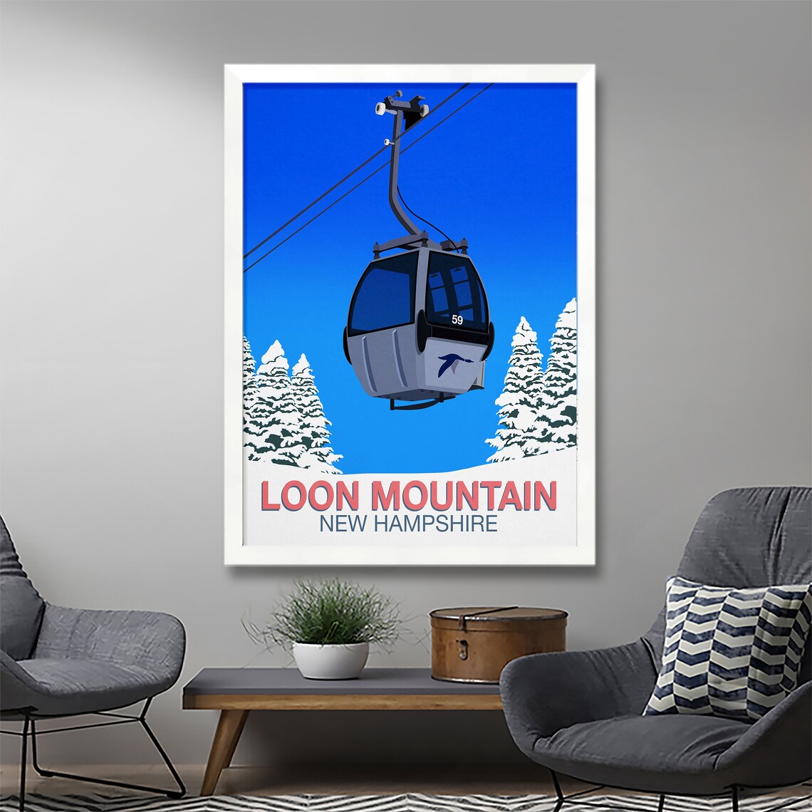 Loon Mountain Ski Resort Travel Poster Print - Image 2