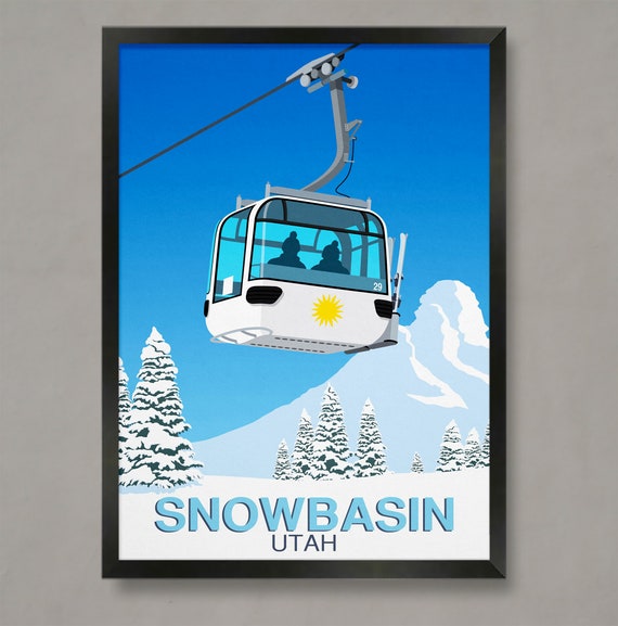 Snowbasin Ski Resort Poster Ski Resort Poster Ski Print Snowboard Poster Ski Gifts Ski Poster