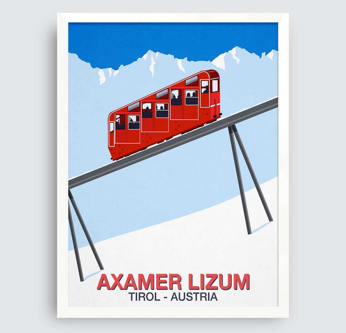 Axamer Lizum Ski Resort Travel Poster Art Print - Image 2