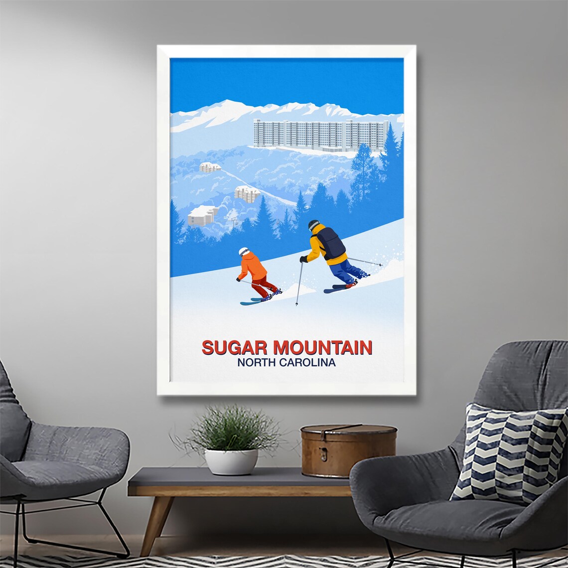 Sugar Mountain Ski Resort Travel Poster Print - Image 2