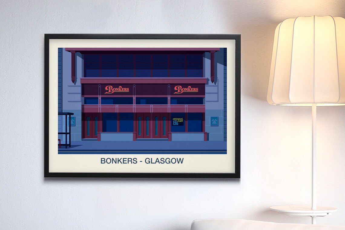 Bonkers Glasgow Nightclub Retro Neon Sign Music Venue Wall Art - Image 3