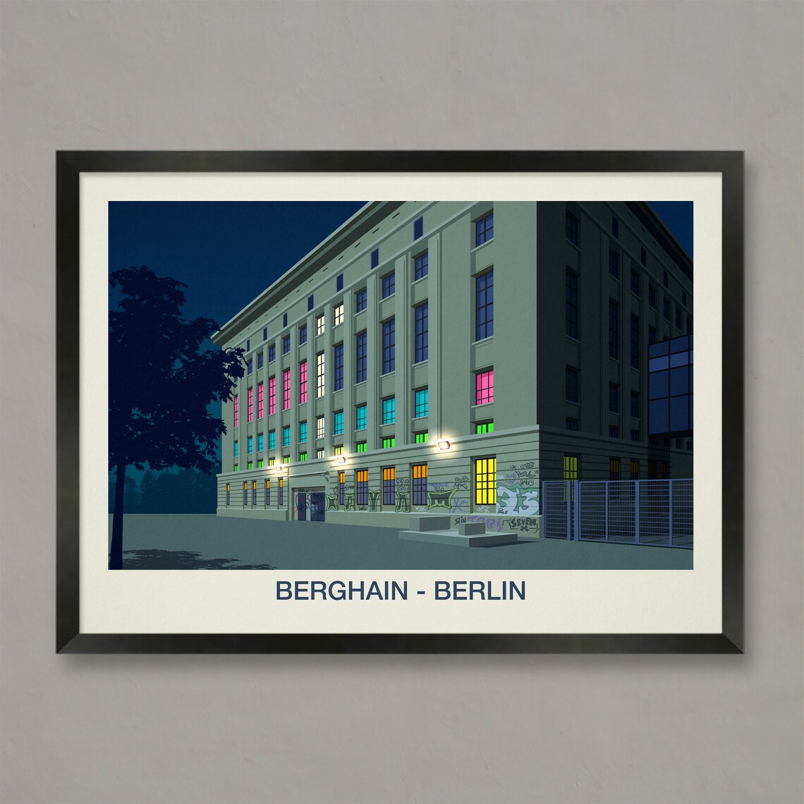 Berghain Nightclub Travel Poster, Berlin Club Scene