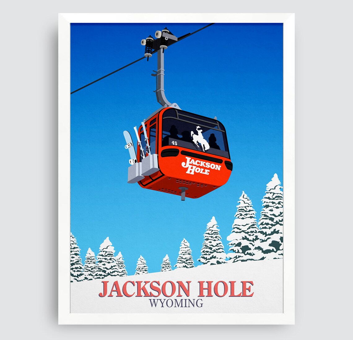 Jackson Hole Bridger Gondola Ski Resort Travel Poster - Image 3