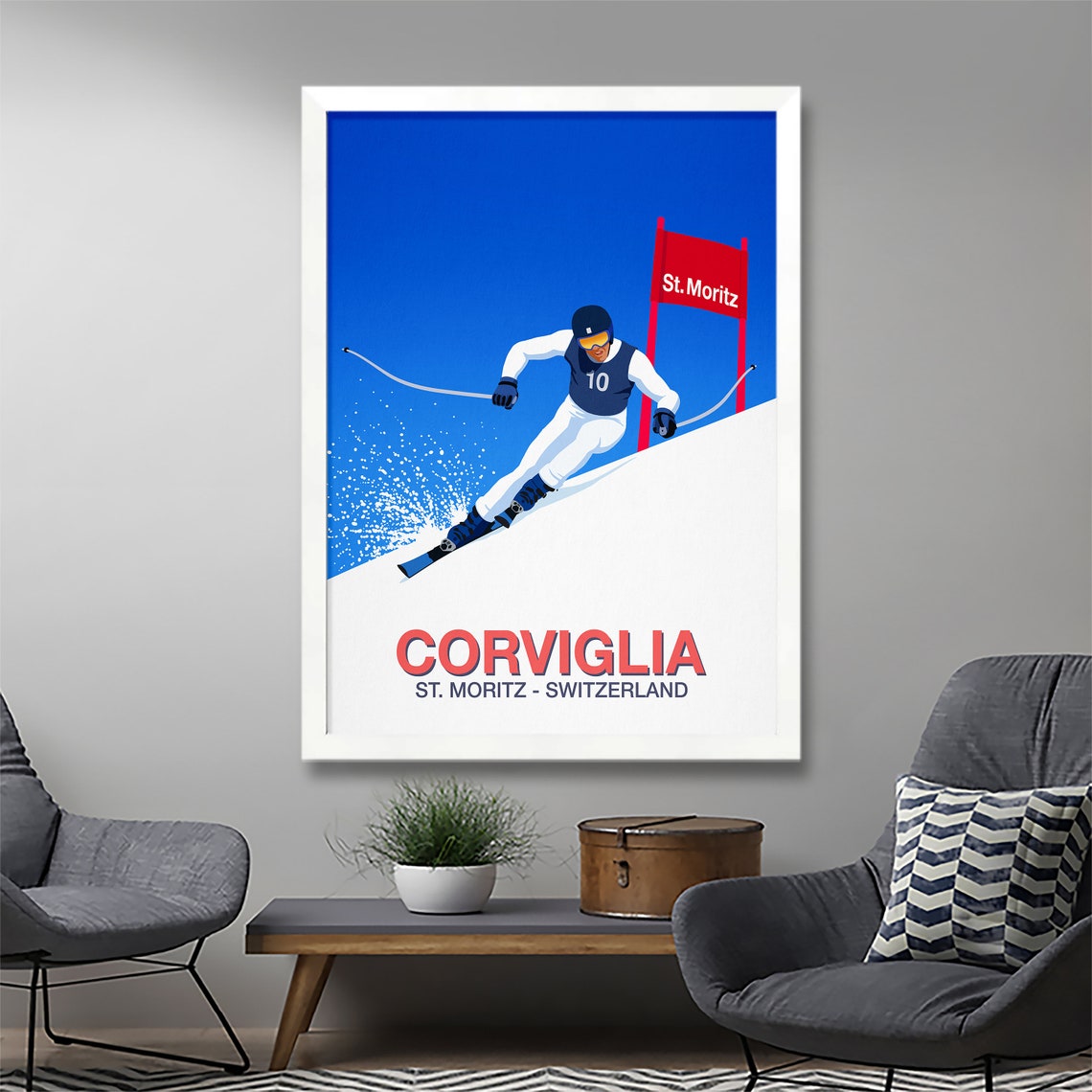 St Moritz Ski Race Poster - Image 2