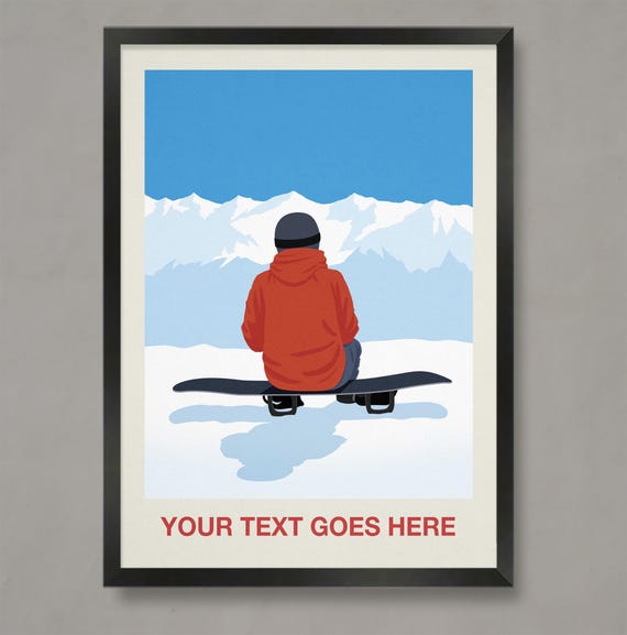 Personalised Snowboarding Gift Snowboarder Print Snowboard Poster Personalised Snowboard Print Snowboarding Poster Snowboarding Print