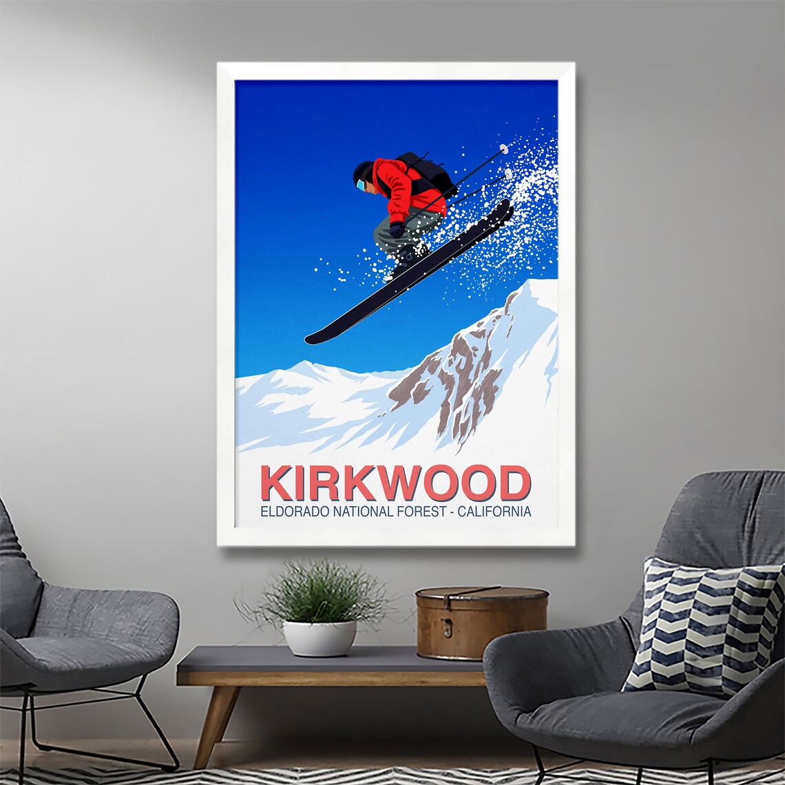 Kirkwood Ski Resort Travel Poster Art Print - Image 2