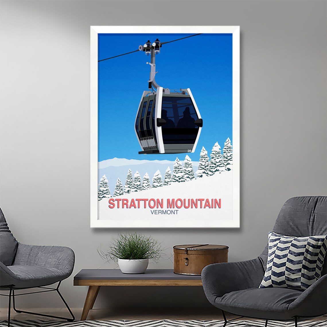 Stratton Mountain Ski Resort Travel Poster Print - Image 2