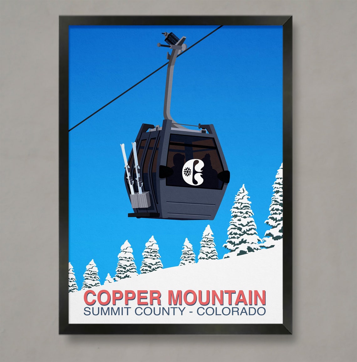 Copper Mountain Colorado Summit County Gondola Retro Ski Poster