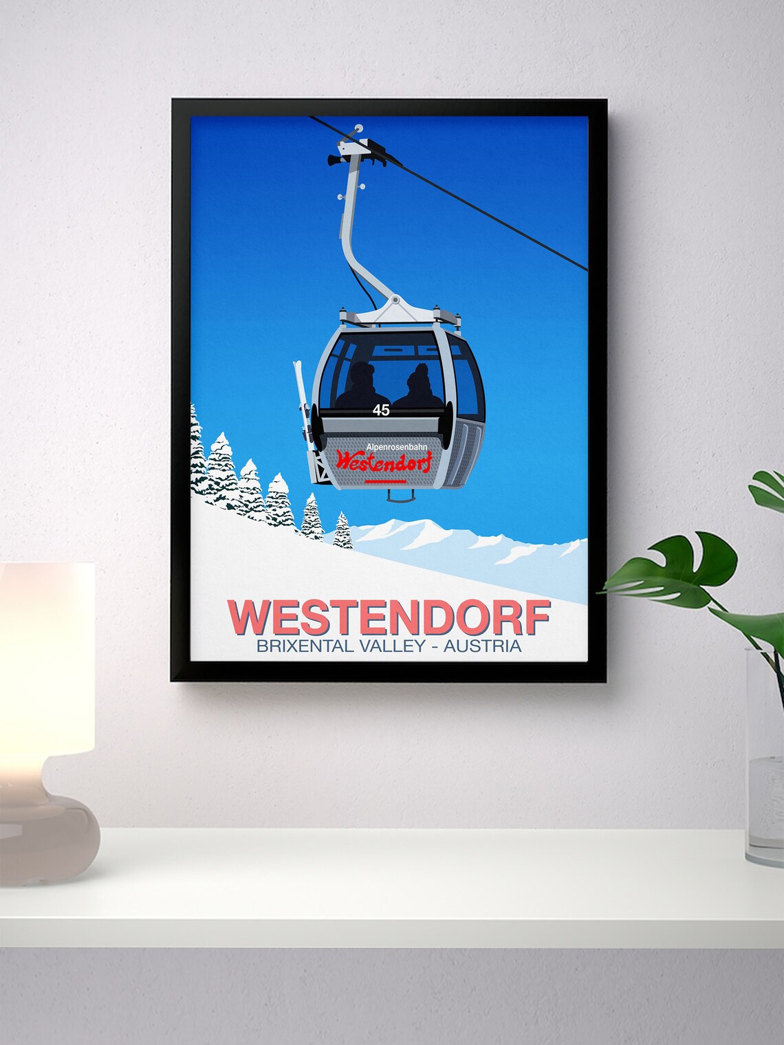 Westendorf Ski Resort Travel Poster - Image 4