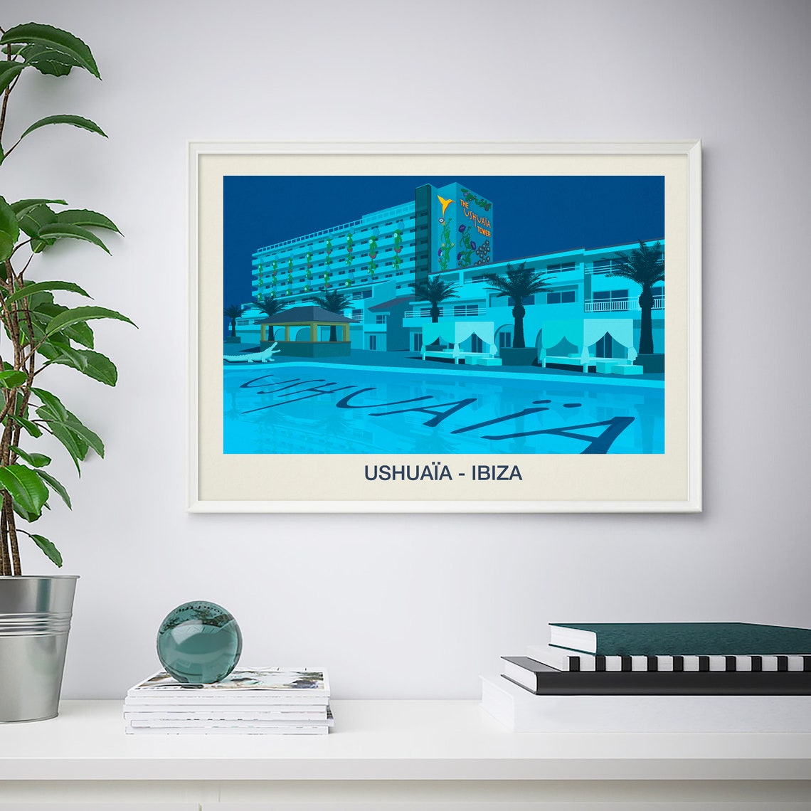 Ushuaia Ibiza Poster with Hotel Pool and The Ushuaia Tower at Night - Image 4