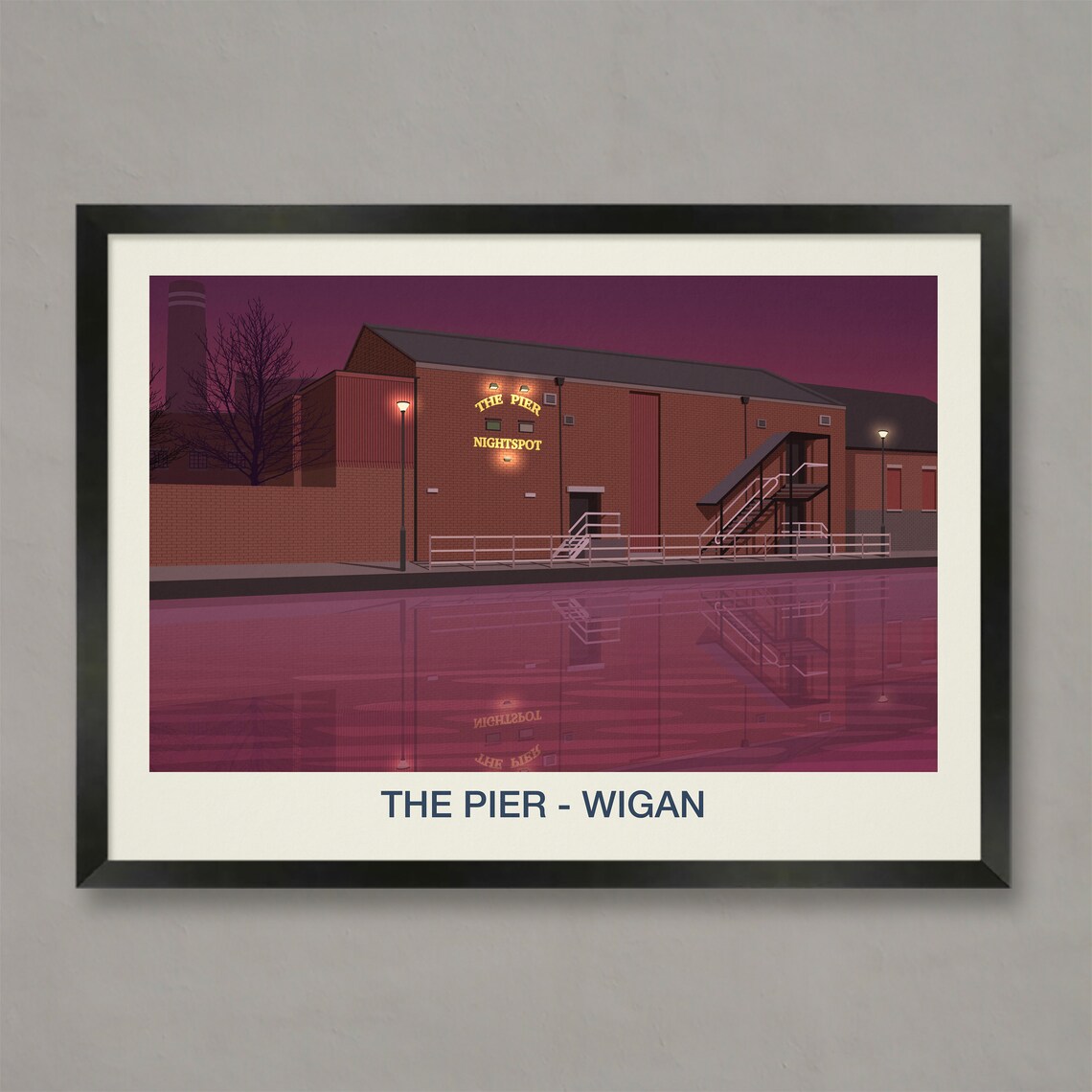 The Pier Nightclub Poster, Coastal Nightlife Art Print