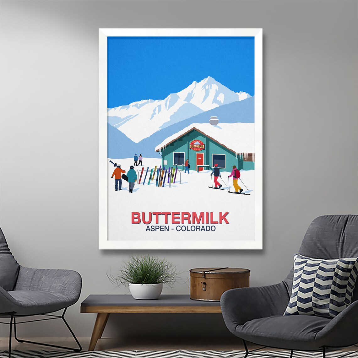 Buttermilk Ski Resort Travel Poster Print - Image 3