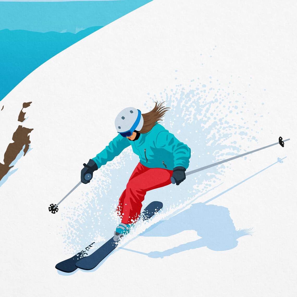 Personalized Ski Art for Female Skier Gift - Image 2