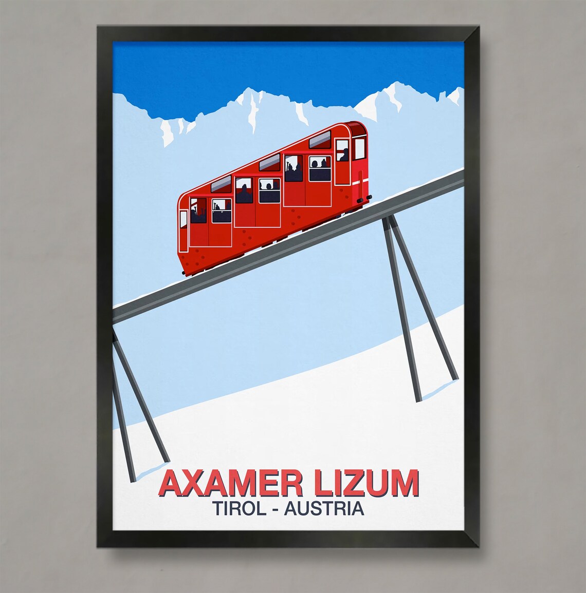 Axamer Lizum Ski Resort Travel Poster Art Print
