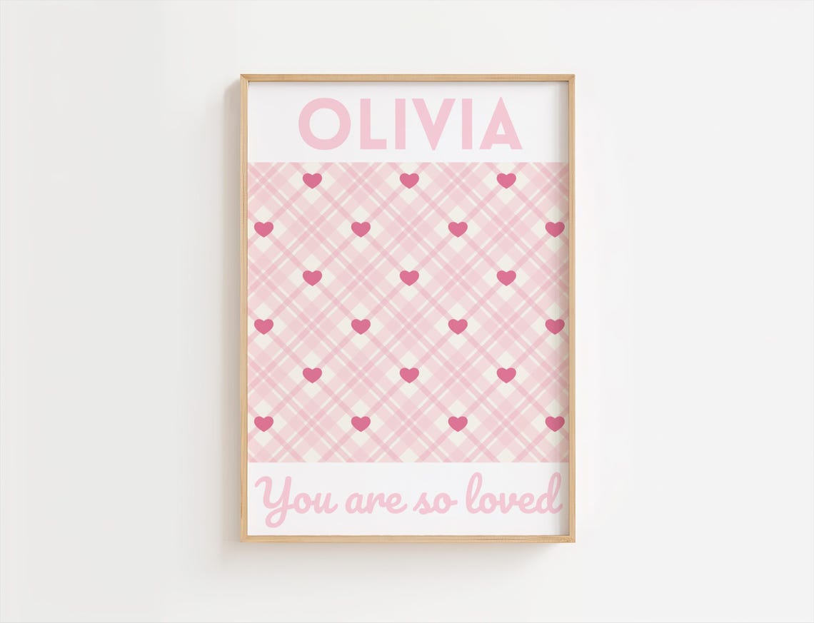 Girls Positive Affirmation Print Girls Bedroom Decor Girls Name Print Pink Nursery Decor Gift For Girls You Are So Loved - Image 2