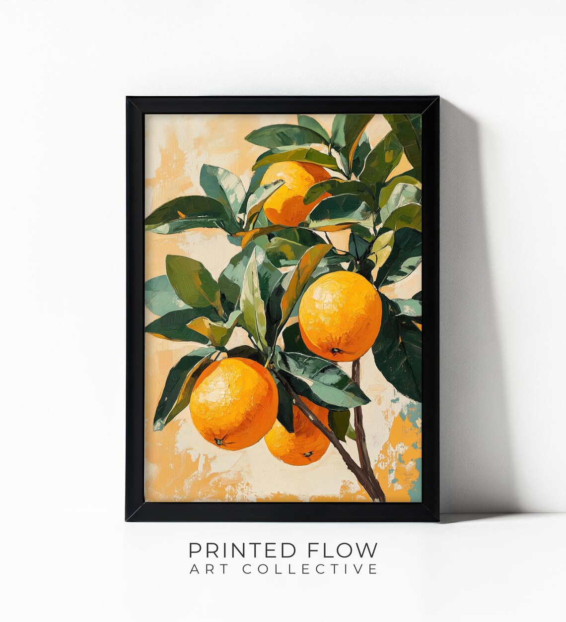 Orange Wall Art, Farmhouse Kitchen Fruit Decor