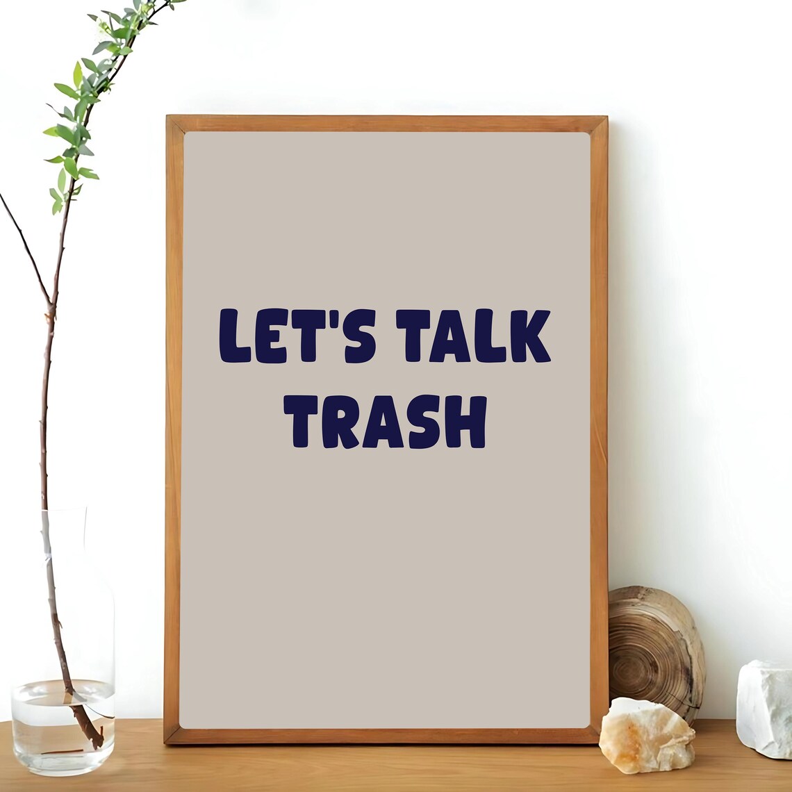 Lets Talk Trash Funny Hand Drawn Art Print - Image 3