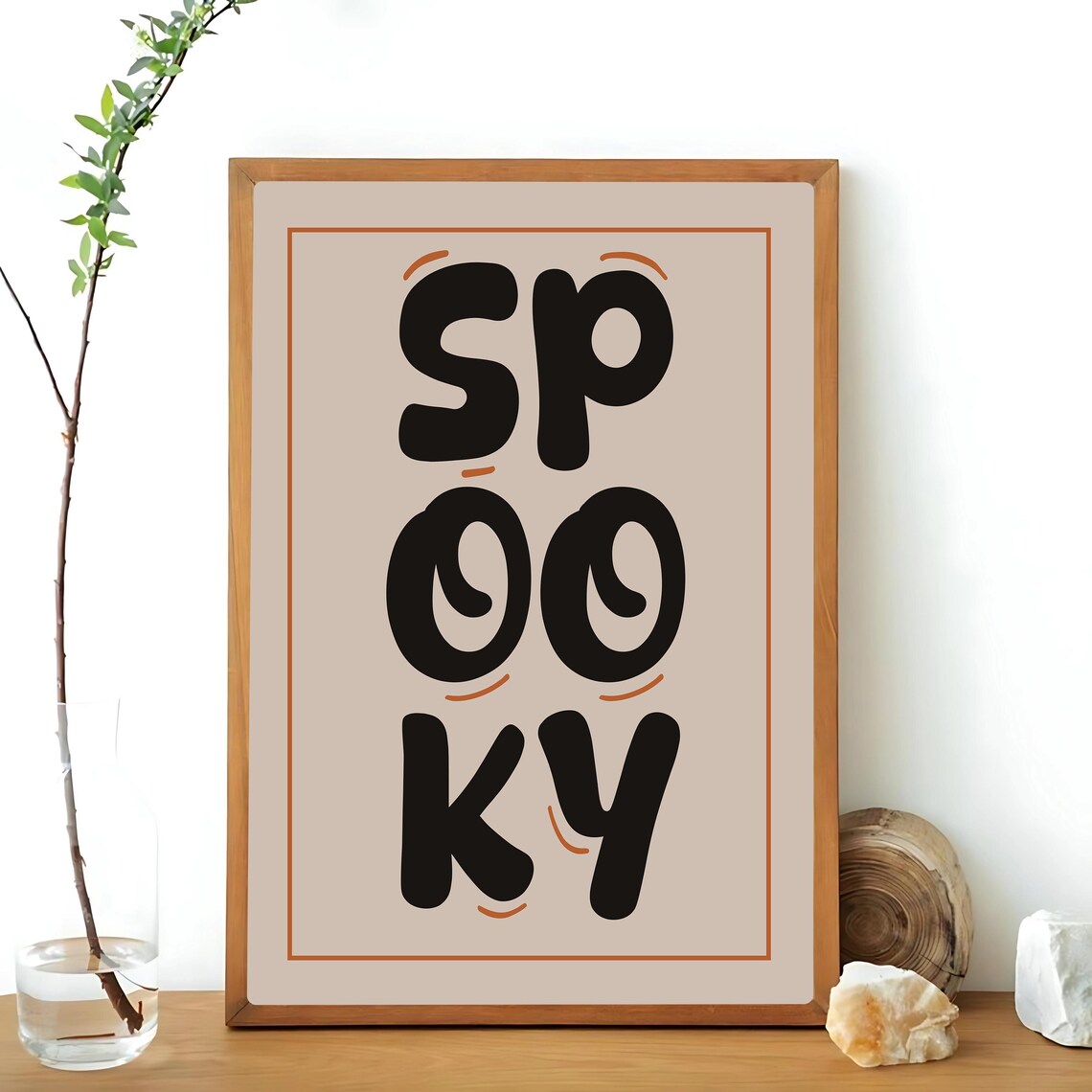 Spooky Black Orange Beige Halloween Chunky Letter Typography Poster - Image 3