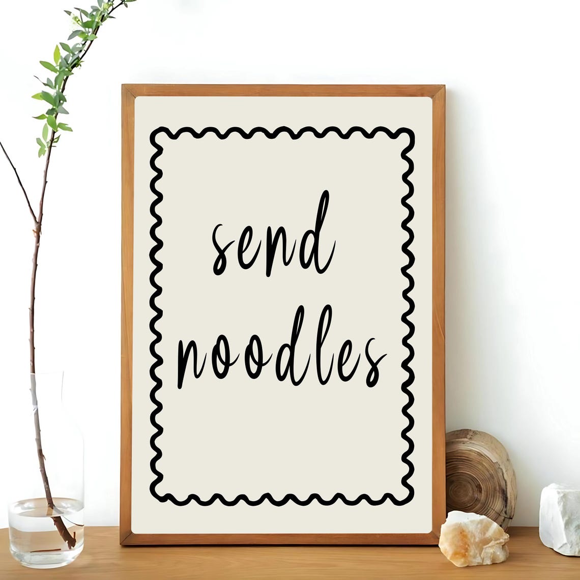 Send Noods Funny Kitchen Print Noodle Loving Wall Art Gift Funny Cards Ramen Wall Decor Hand Drawn Wall Art - Image 3