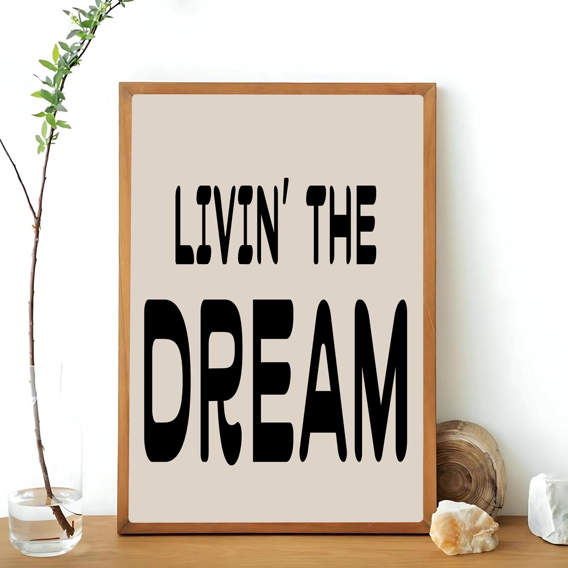 Livin' The Dream Trendy Fun Retro Bold Typography Quote Poster - Image 3