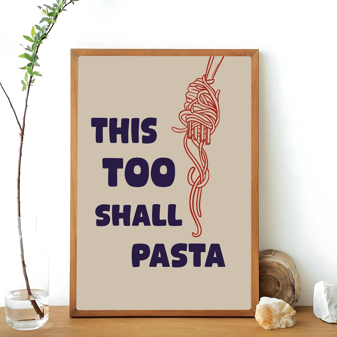 This Too Shall Pasta, Funny Kitchen Art Print - Image 3