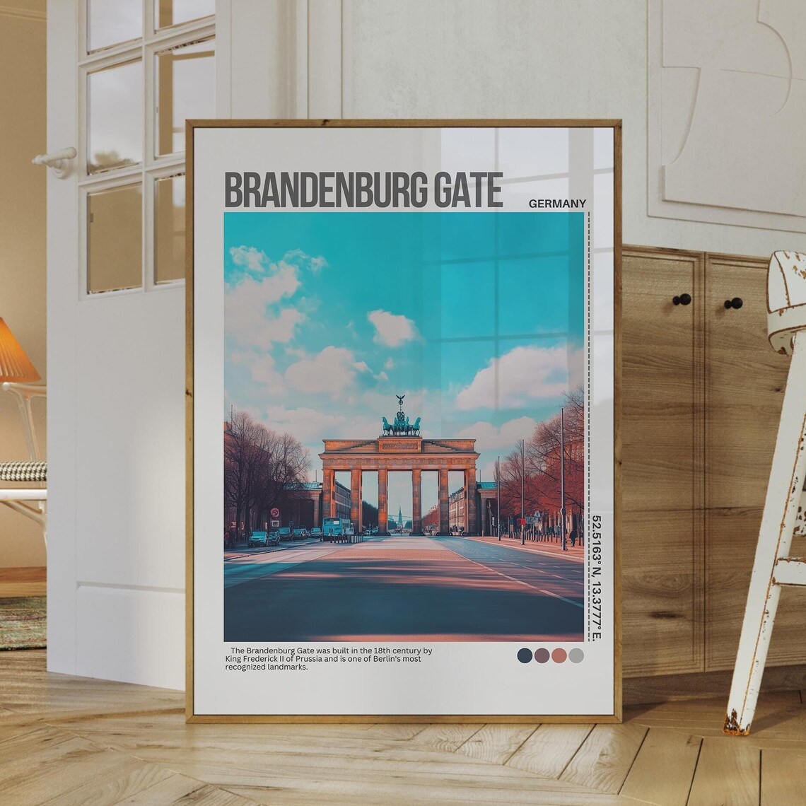 Brandenburg Gate Berlin Germany Blue Sky Photography Travel Poster