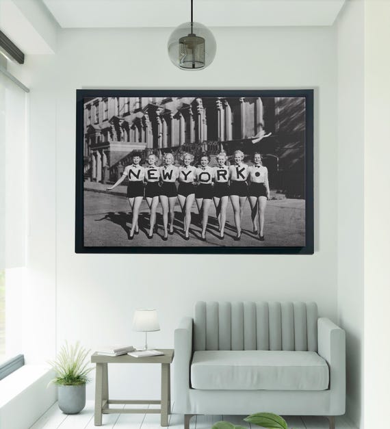 New York Dancers, Retro Style City Decor Poster