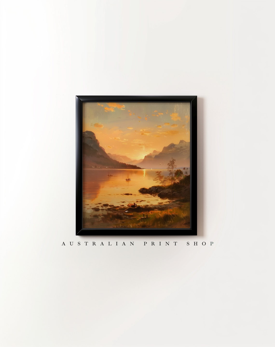 Sunset Lake Print Oil Painting Captivating Sunset Art Cottage Decor Poster Farmhouse Wall Art Lake Art - Image 7