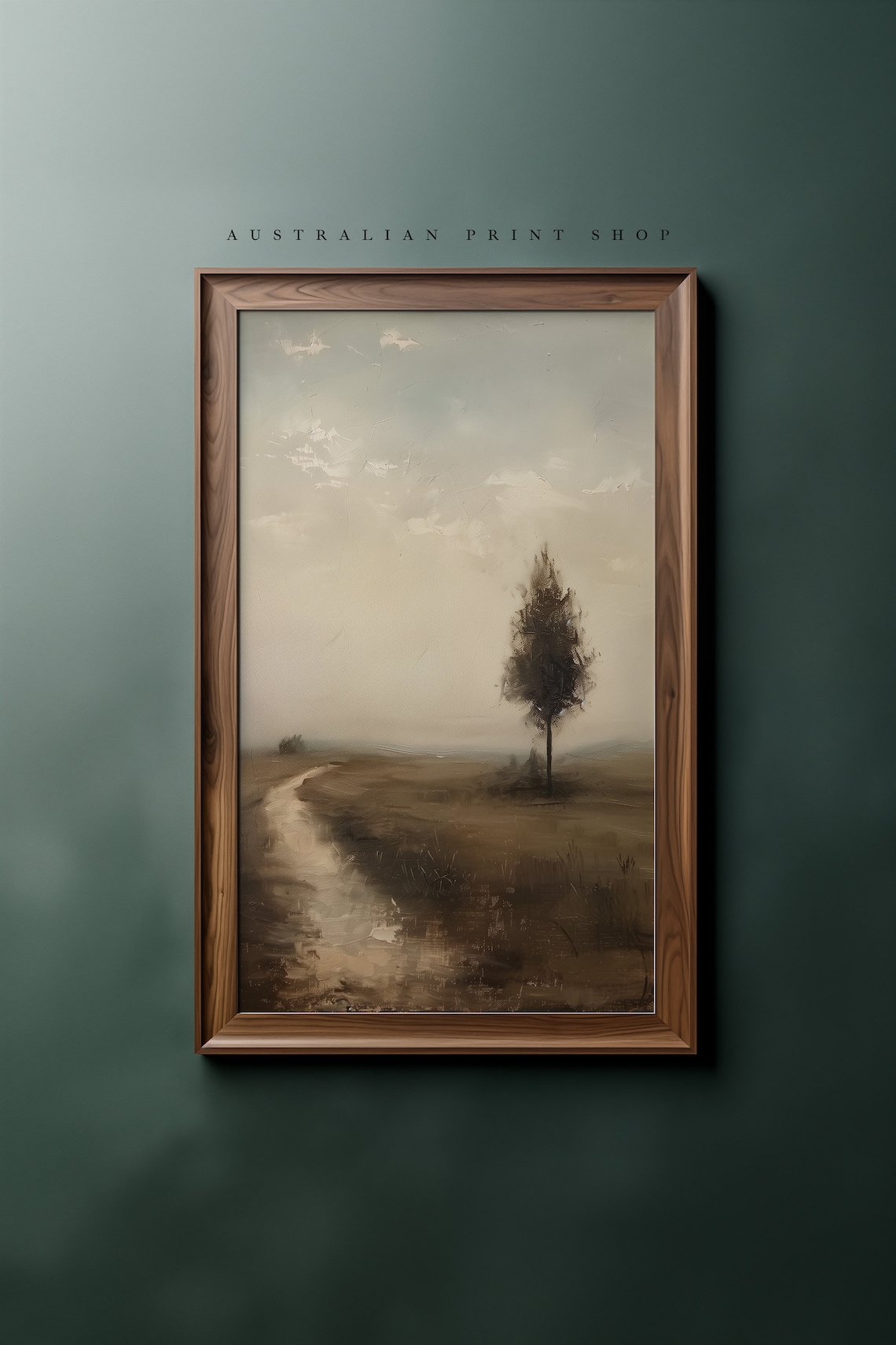 Australian Tree-Lined Landscape, Oil Painting Art Print - Image 6