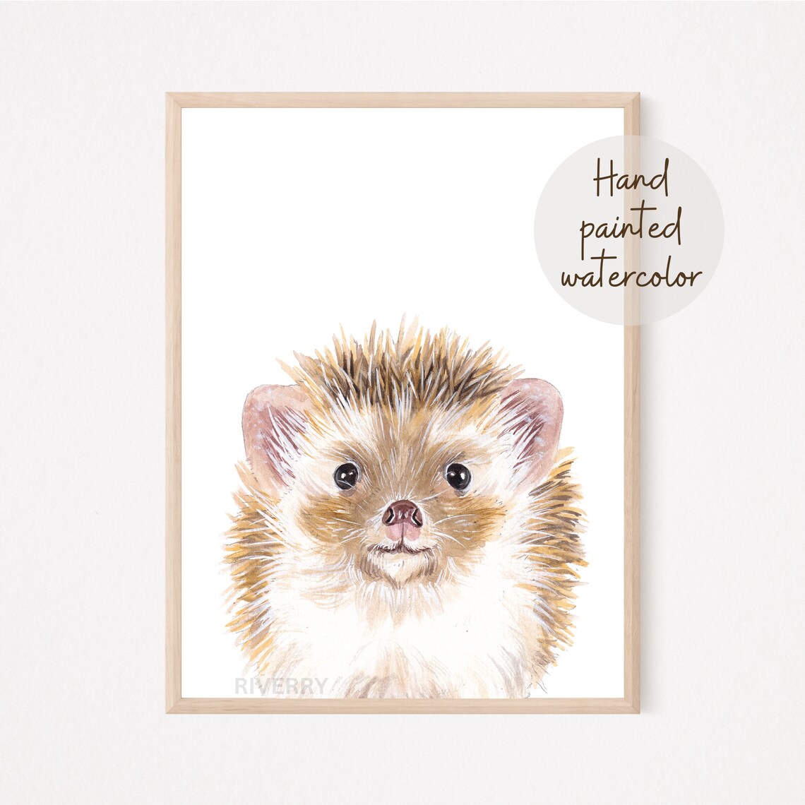 Baby Hedgehog Watercolor Nursery Animal Art Print