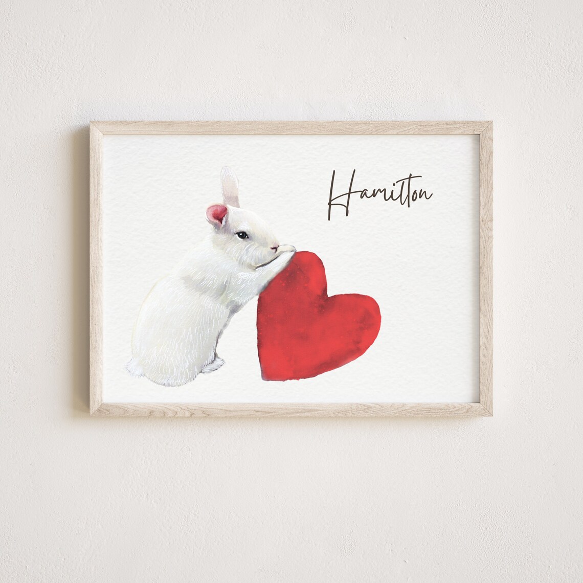 Custom Watercolor Bunny Portrait, Pet Memorial Print - Image 2