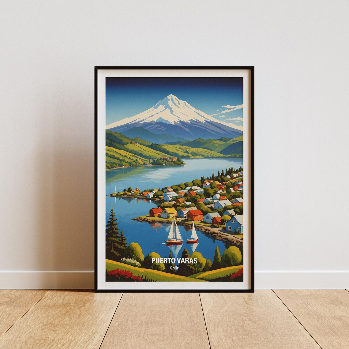 Puerto Varas Chile Osorno Volcano Lake Llanquihue Travel Poster