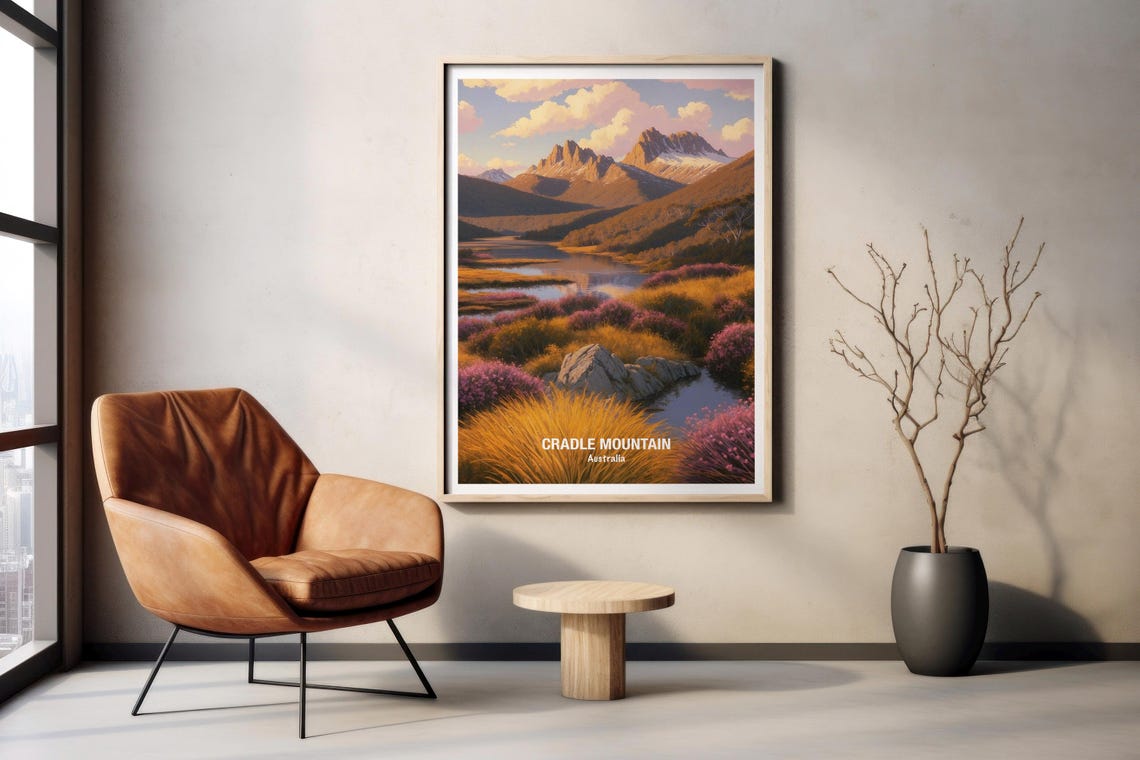 Cradle Mountain Tasmania Sunset Alpine Lake Australia Scenic Poster - Image 2