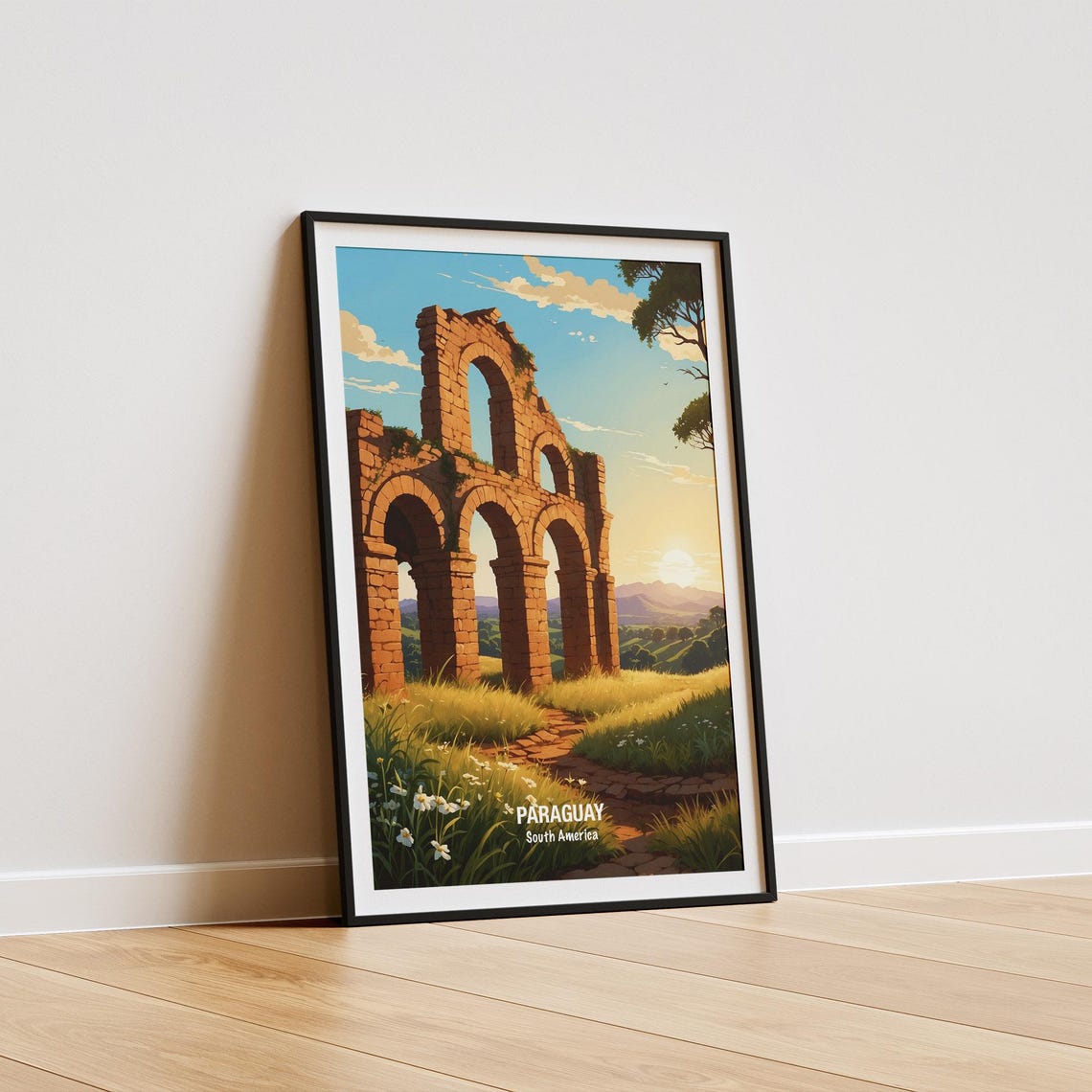Paraguay Ancient Stone Arch Ruins At Sunset South America Poster - Image 5
