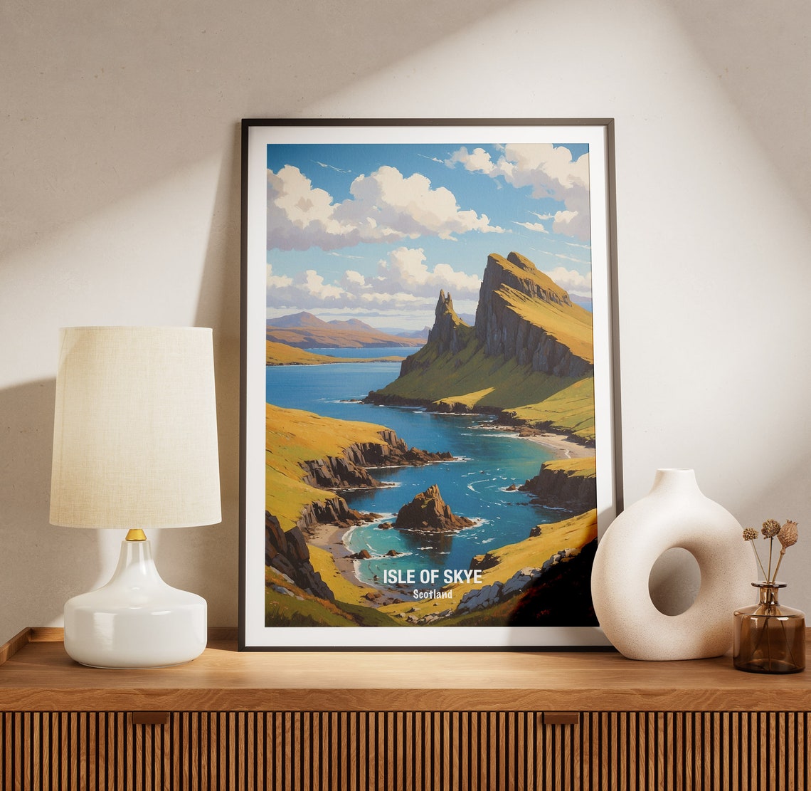 Isle of Skye Dramatic Sea Cliffs Turquoise Water Scotland Poster - Image 3
