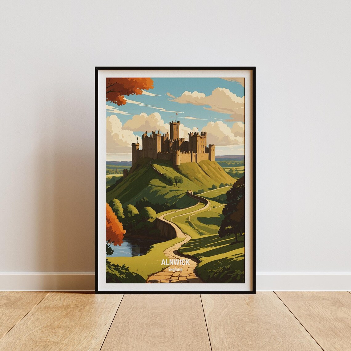 Alnwick Castle England Historic Hilltop Castle Countryside Poster
