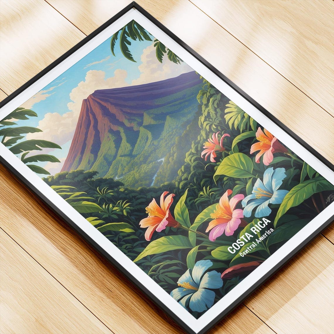 Costa Rica Volcano Rainforest Hibiscus Flowers Central America Poster - Image 4