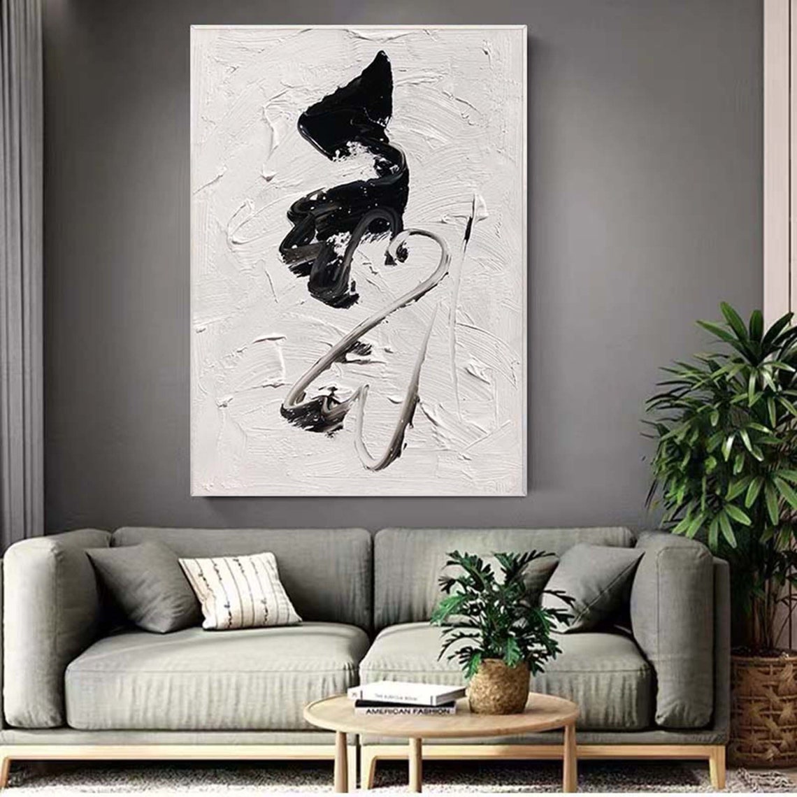 Single Black Calligraphy Brushstroke on White Minimal Poster - Image 3