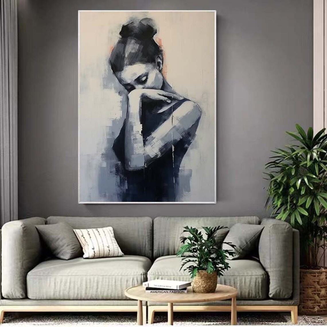 Faceless Woman Oil Painting Portrait Art Print - Image 2