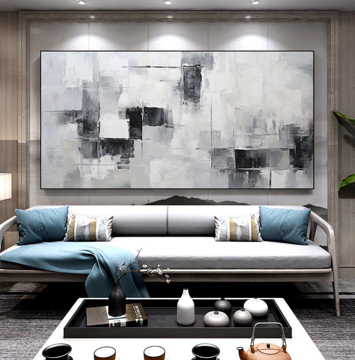 Grey White Black Minimalist Geometric Blocks Modern Decor Poster - Image 6