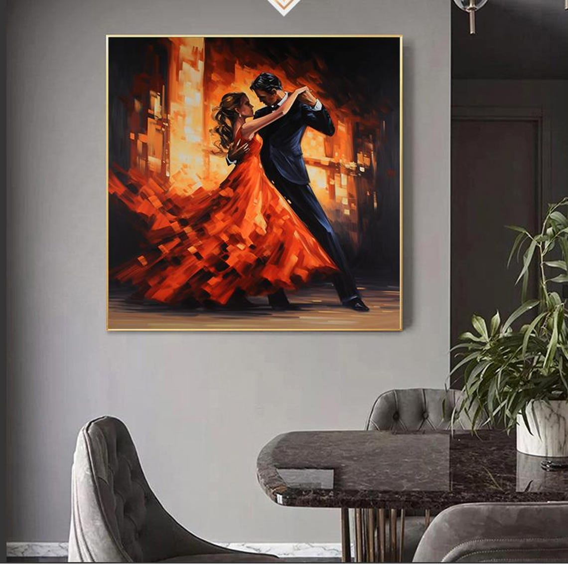 Romantic Dancing Couple Red Dress Tango Passion Dance Poster - Image 7