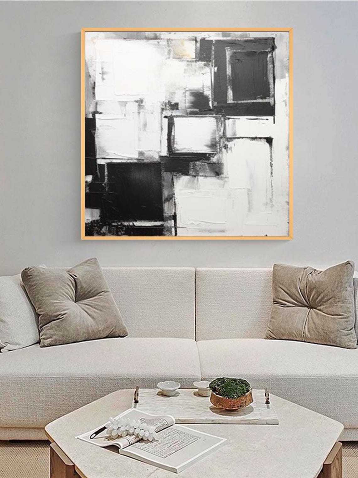 Black and White Geometric Block Abstract Modern Style Poster - Image 6